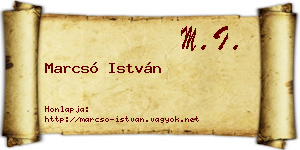 Marcsó István névjegykártya